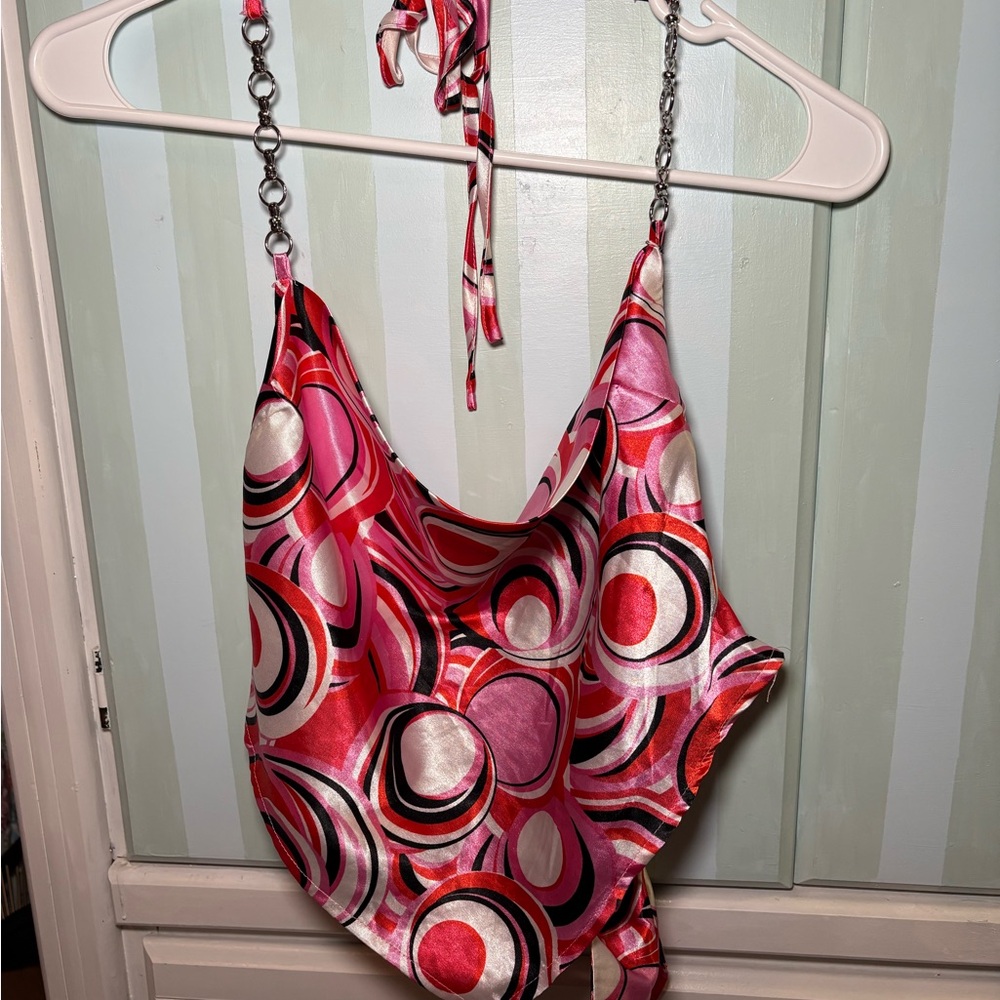 Rue21 Vibrant Circle Pattern Halter Top